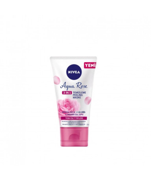 Nivea Aqua Rose Gül Suyu içeren 3 ü 1 Arada Temizleme Peeling Maske 150 ml