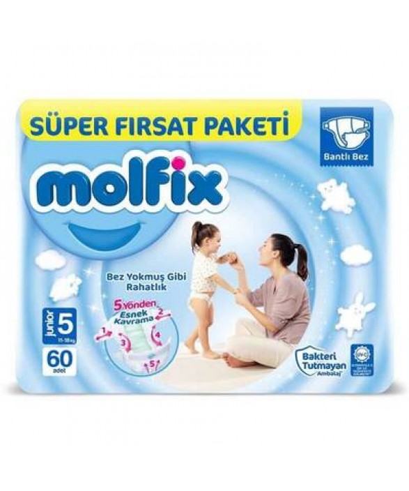 Molfix Bebek Bezi 5 Numara Süper Paket 60 lı paket