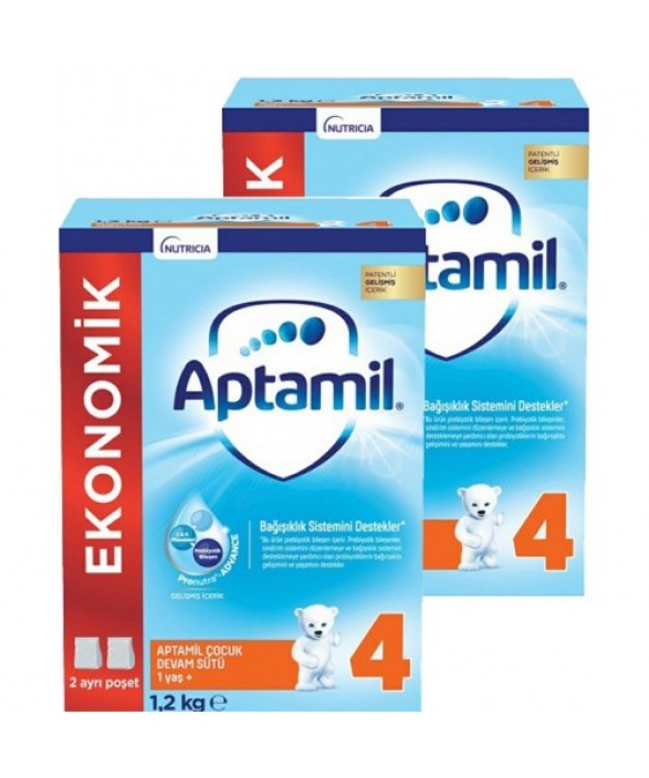 Aptamil 4 Çocuk Devam Sütü Yeni Formül 1200 gr 2 Adet