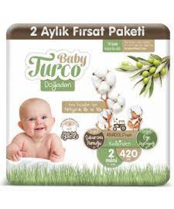 Baby Turco Doğadan 2 Numara Mini 420 Adet