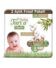 Baby Turco Doğadan 3 Numara Midi 340 Adet