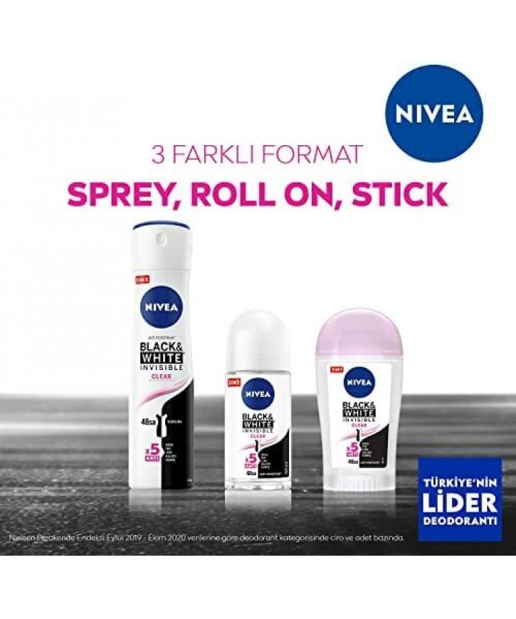 Nivea Roll On Kadın Inv B W Clear 50ML eczahanemden