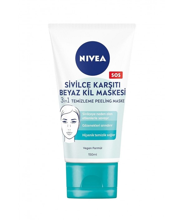 Nivea Sivilce Karşıtı 3in1 Beyaz Kil Maskesi 150ml