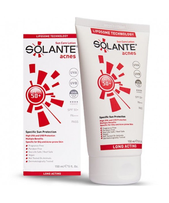 Solante Acnes Spf 50 150 ML Yağsız Güneş Kremi