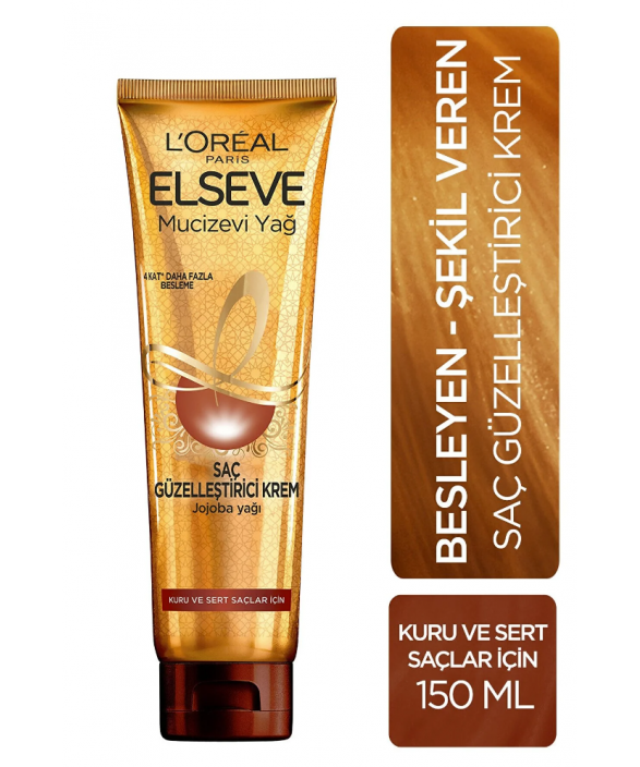 L'Oréal Paris Elseve Mucizevi Yağ Saç Güzelleştirici Krem 150 Ml Kuru Sert Ciltler