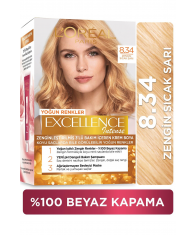 Loreal Excell Intense 8 34 Sıcak Sarı Saç Boyası 