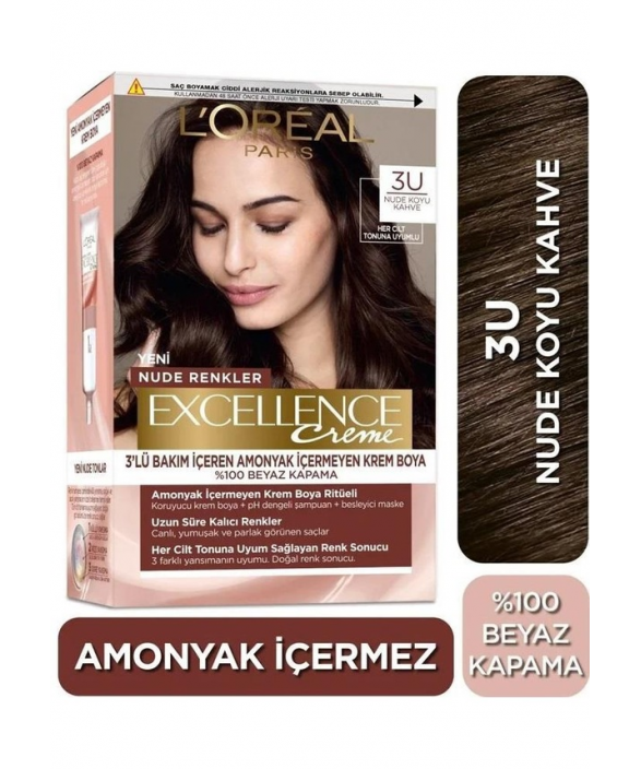 Loreal Excell Nude Drk 3U Koyu Kahve Saç Boyası