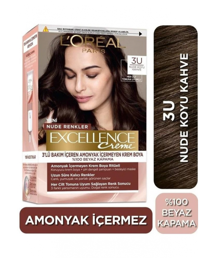 Loreal Excell Nudes Blonde 7U Nude Kumral Saç Boyası eczahanemden