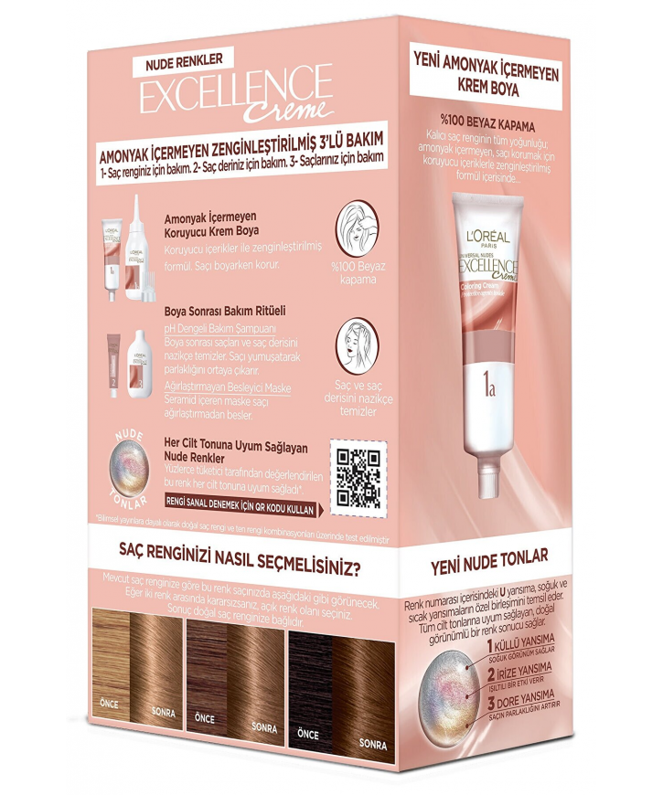 Loreal Excell Nude Drk Blond 6U Koyu Kumral Saç Boyası eczahanemden