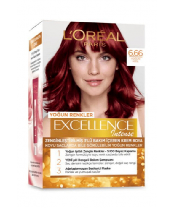 Loreal Excellence Intense Saç Boyası 6.66 