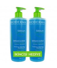 Bioderma Sebium Foaming Jel 500 ML 1 Alana 1 Bedava Yağlı Ciltler İçin Temizleme Jeli