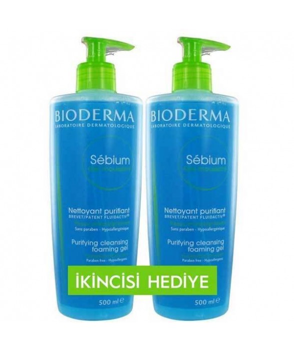 Bioderma Sebium Foaming Jel 500 ML 1 Alana 1 Bedava Yağlı Ciltler İçin Temizleme Jeli