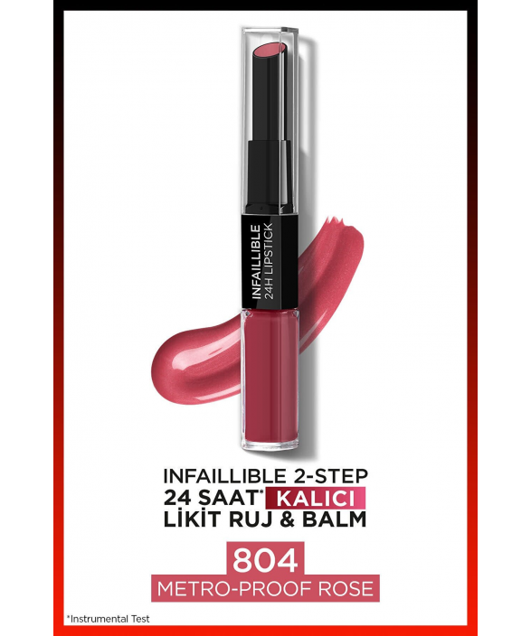 Loreal Infaillable Lipstick 2 Steps 804 Metro Proo