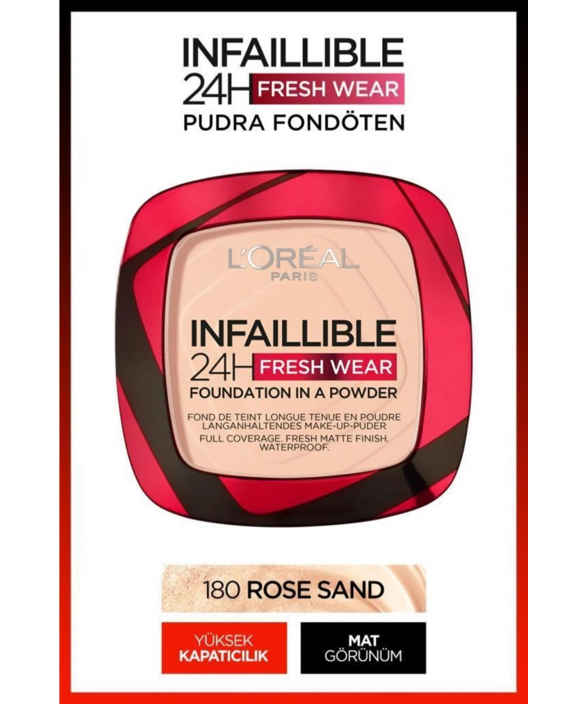 Loreal Paris Infaillible 24H Fresh Wear Pudra Fondöten 180 Rose Sand